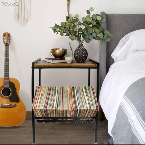 Record Player Stand with Vinyl Storage, Turntable Stand with Record Storage - Picture 8 of 9